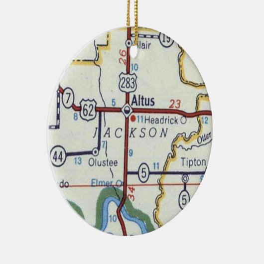  kaart Altus Oklahoma Keramisch Ornament (Rechts)