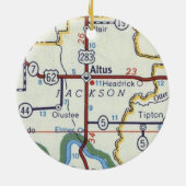  kaart Altus Oklahoma Keramisch Ornament (Achterkant)