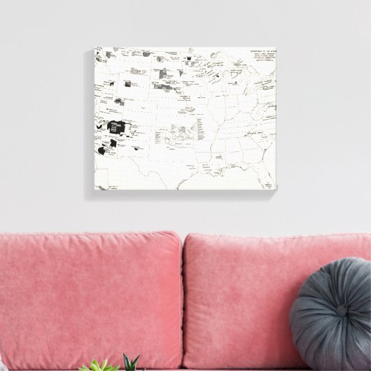 KAART: AMERIKAANSE INDIANEN 2 CANVAS AFDRUK (Insitu (Woonkamer))