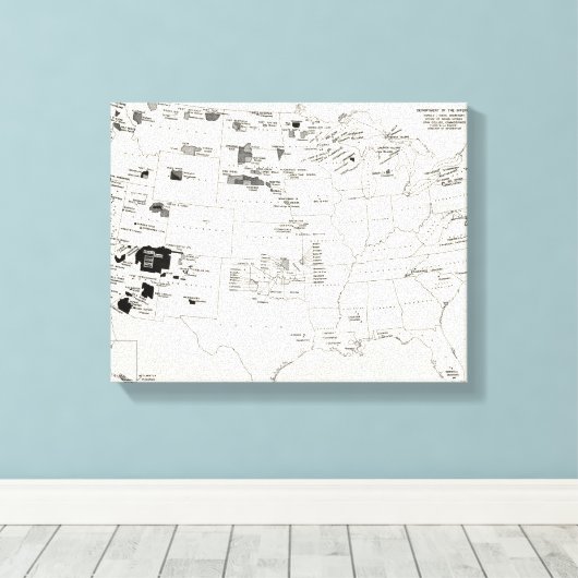 KAART: AMERIKAANSE INDIANEN 2 CANVAS AFDRUK (Insitu (Houten vloer))