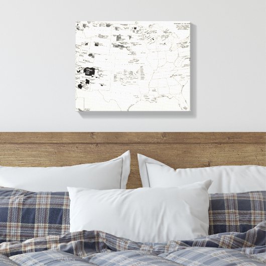 KAART: AMERIKAANSE INDIANEN 2 CANVAS AFDRUK (Insitu (Slaapkamer))