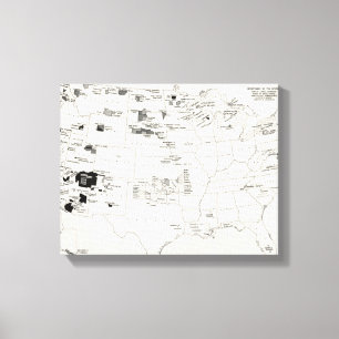 KAART: AMERIKAANSE INDIANEN 2 CANVAS AFDRUK