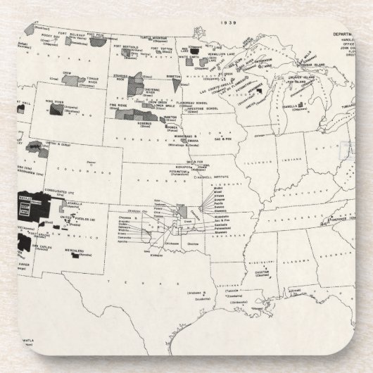 KAART: AMERIKAANSE INDIANEN 2 DRANKJES ONDERZETTER (Voorkant)