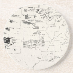 KAART: AMERIKAANSE INDIANEN 2 ZANDSTEEN ONDERZETTER