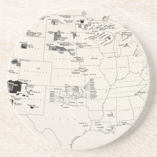 KAART: AMERIKAANSE INDIANEN 2 ZANDSTEEN ONDERZETTER (Voorkant)