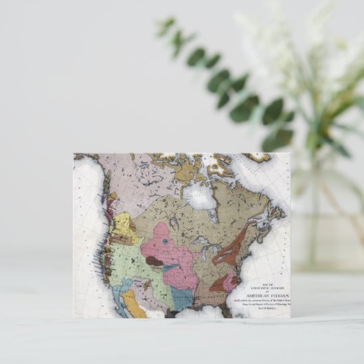 KAART: AMERIKAANSE INDIANEN 3 BRIEFKAART (Staand voorkant)