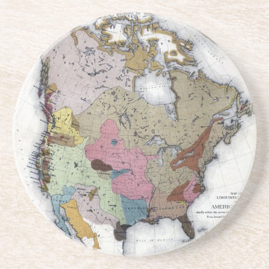 KAART: AMERIKAANSE INDIANEN 3 ZANDSTEEN ONDERZETTER (Voorkant)