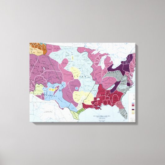KAART: AMERIKAANSE INDIANEN CANVAS AFDRUK (Voorkant)