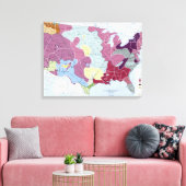 KAART: AMERIKAANSE INDIANEN CANVAS AFDRUK (Insitu (Woonkamer))