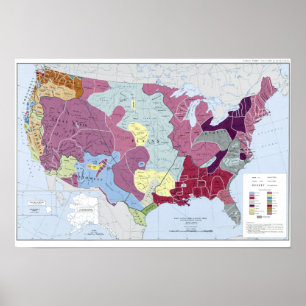 KAART: AMERIKAANSE INDIANEN POSTER