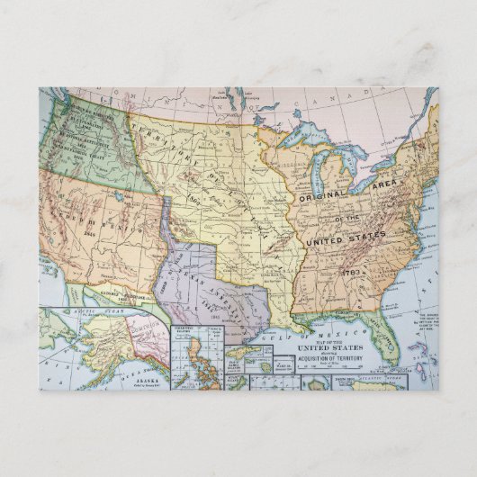 Kaart: Amerikaanse uitbreiding, 1905 Briefkaart (Voorkant)