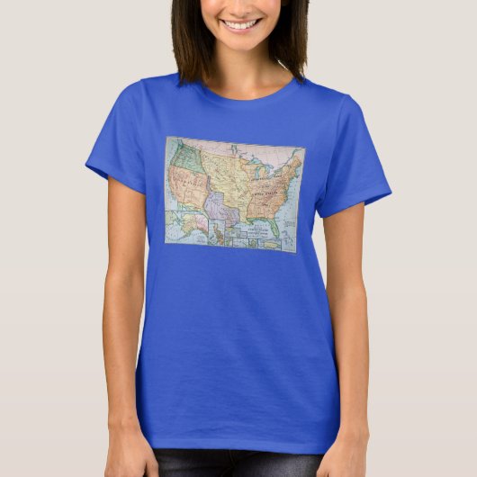Kaart: Amerikaanse uitbreiding, 1905 T-shirt (Voorkant)