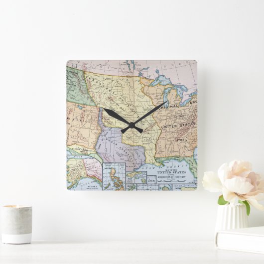 Kaart: Amerikaanse uitbreiding, 1905 Vierkante Klok (Huis)