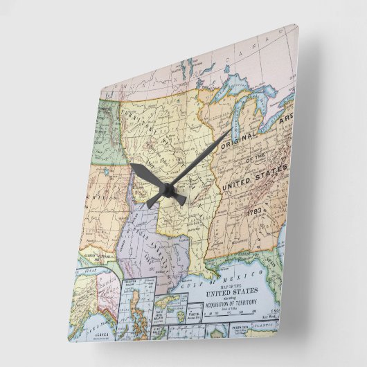 Kaart: Amerikaanse uitbreiding, 1905 Vierkante Klok (Hoek)