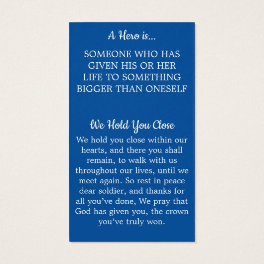 Kaart Amerikaanse vlag Militaire Gestallen Soldaat (Achterkant)