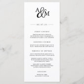 Kaart ampersand Monogram Wedding Menu (Voorkant)