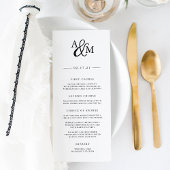 Kaart ampersand Monogram Wedding Menu