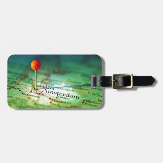 kaart AMSTERDAM Bagagelabel (Voorkant horizontaal)
