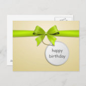 Kaart Ansichtkaart Lint happy birthday (Voorkant / Achterkant)