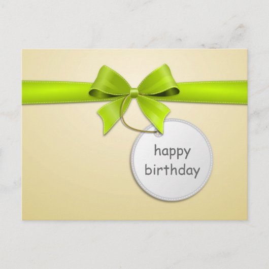 Kaart Ansichtkaart Lint happy birthday (Voorkant)