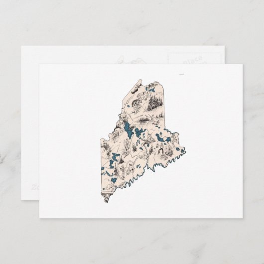  kaart Antiek Afbeelding (Voorkant / Achterkant)