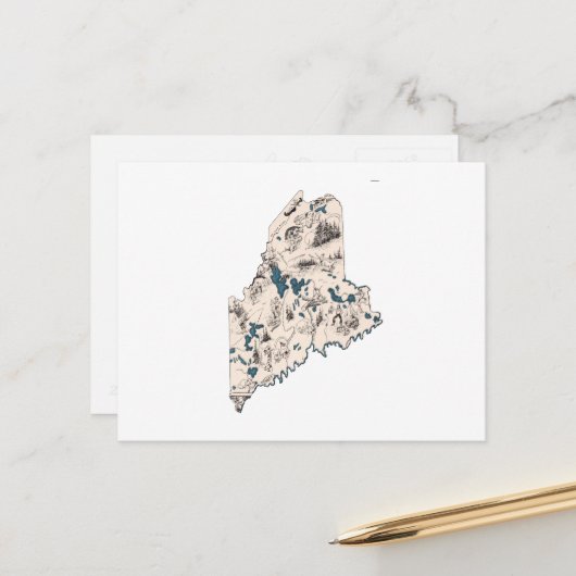 kaart Antiek Afbeelding (Voorkant / Achterkant in situ)