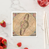 Kaart Antiek Onmiddellijk Ondoorzichtig Exemplaar Servet (Insitu)