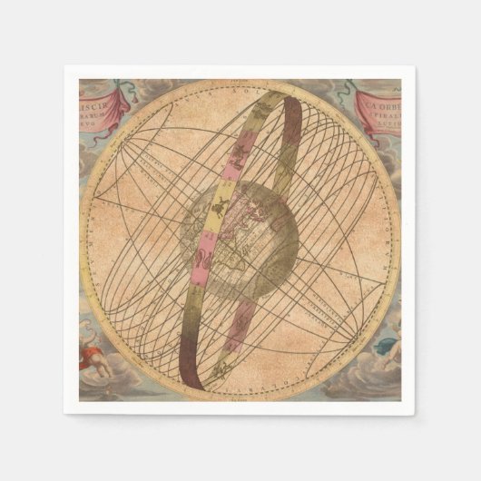 Kaart Antiek Onmiddellijk Ondoorzichtig Exemplaar Servet (Voorkant)