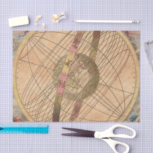 Kaart Antiek Onmiddellijk Ondoorzichtig Exemplaar Tissuepapier (Craft)