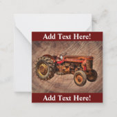 Kaart Antiek rode tractor Notitiekaartje (Voorkant)
