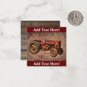 Kaart Antiek rode tractor Notitiekaartje (Voorkant / Achterkant in situ)