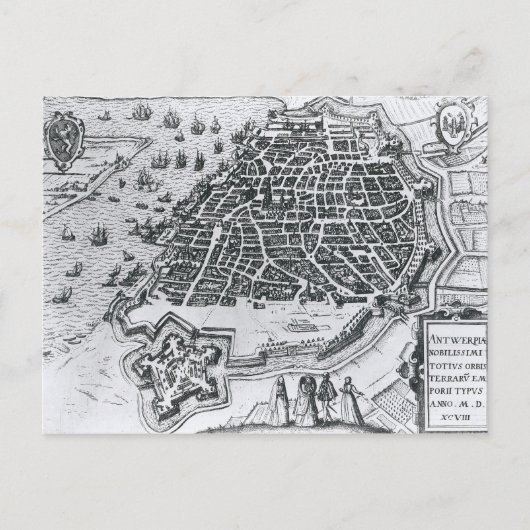 Kaart Antwerpen, 1598 (Voorkant)