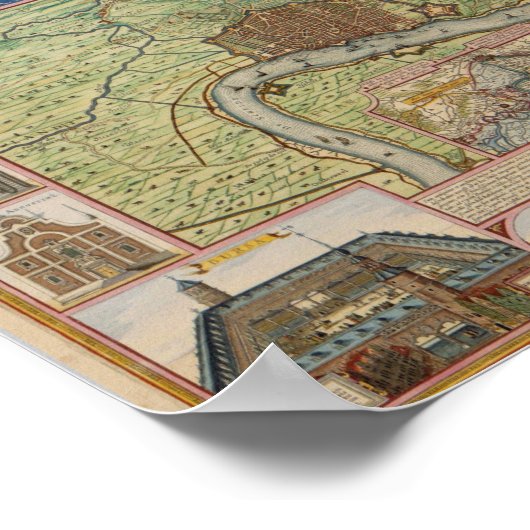  kaart Antwerpen, België Poster (Hoek)