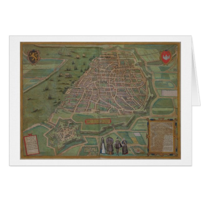 Kaart Antwerpen, van "Civitates Orbis Terrarum" do (Voorkant Horizontaal)