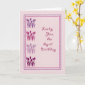 Kaart, april 2010 met Tulps Pink Kaart (Gele Bloem)