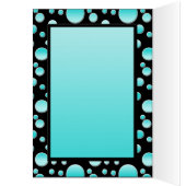 Kaart Aqua en Black Polka Dot Table Number (Binnen (Links))
