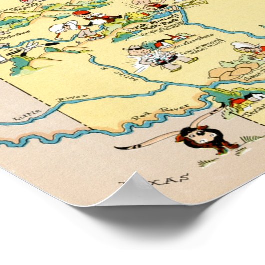 kaart Arkansas Poster (Hoek)