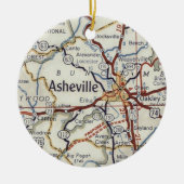  kaart Asheville NC Keramisch Ornament (Voorkant)