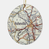  kaart Asheville NC Keramisch Ornament (Links)