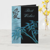 Kaart Asian Bamboo Best Wishes of Birthday (Gele Bloem)