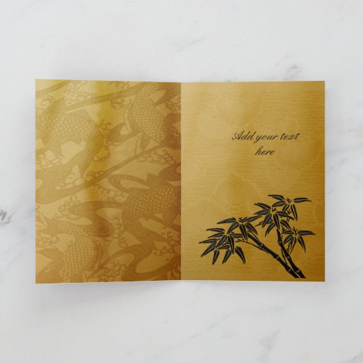 Kaart Asian Gold Best Wishes of Birthday (Binnen)