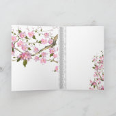 Kaart Asian Pink Floral Best Wishes of Birthday (Binnen)