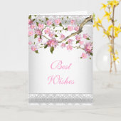 Kaart Asian Pink Floral Best Wishes of Birthday (Gele Bloem)