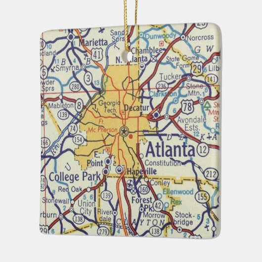  kaart Atlanta Keramisch Ornament (Links)