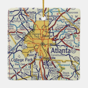 kaart Atlanta Keramisch Ornament