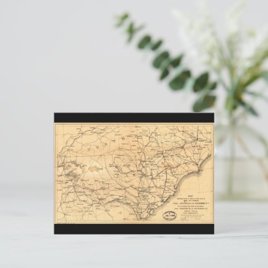 Kaart Atlanta van Sherman uit de burgeroorlog naar (Staand voorkant)