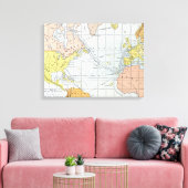 KAART: ATLANTISCHE REIZEN CANVAS AFDRUK (Insitu (Woonkamer))