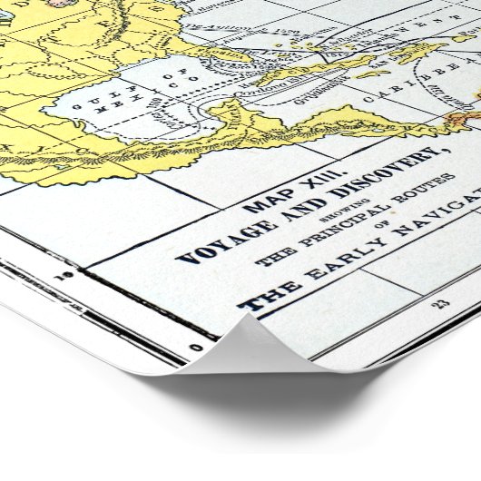 KAART: ATLANTISCHE REIZEN POSTER (Hoek)