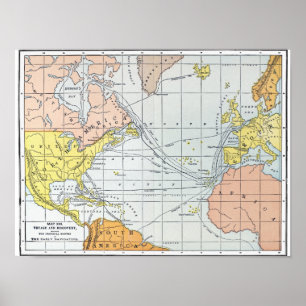 KAART: ATLANTISCHE REIZEN POSTER