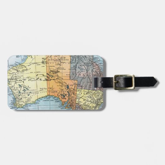 KAART: AUSTRALIË, c1890 Bagagelabel (Voorkant horizontaal)